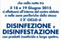 Disinfezione e disinfestazione del centro abitato; 2° ciclo