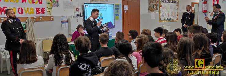 All'I.C. "Leonardo Sciascia" di Racalmuto e Grotte le lezioni del Capitano Di Campli contro il cyberbullismo