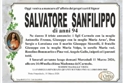� tornato alla casa del Padre il sig. Salvatore Sanfilippo