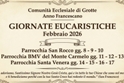 Grotte: programma delle Giornate Eucaristiche (ex Quarantore) di febbraio