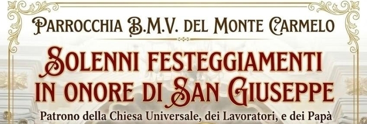 Parrocchia Madonna del Carmelo: triduo in onore di San Giuseppe