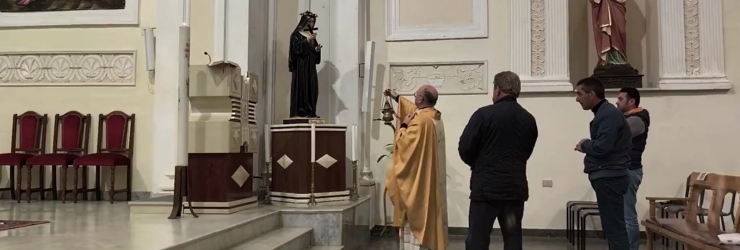 Benedetta la nuova statua di Santa Rita nella chiesa Madonna del Carmelo