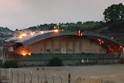 Incendio a Grotte: distrutta la tribuna del campo sportivo