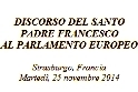 Discorso di Papa Francesco al Parlamento Europeo