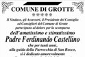 Rappresentanza ufficiale e Gonfalone di Grotte ai funerali di Padre Ferdinando Castellino