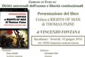 Presentazione del libro "Critica a 'Rights of Man' di Thomas Paine"; di Vincenzo Fontana