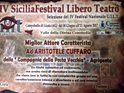 Aristotele Cuffaro "Miglior Attore Caratterista" al IV SiciliaFestival Libero Teatro