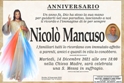 A un anno dalla scomparsa del sig. Nicola Mancuso
