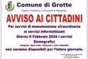 Oggi non disponibili i servizi demografici (anagrafe, stato civile, elettorale e carte d'identit)