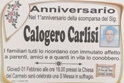 Santa Messa nell'anniversario del sig. Calogero Carlisi