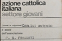 Tessera dell'Azione Cattolica, anno 1971