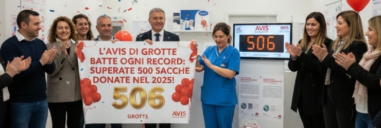 L'Avis di Grotte batte il record: superate le 500 sacche di sangue donate nel 2025