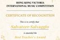 Al M� Salvatore Salvaggio il "Best Teacher's Award" di Hong Kong