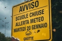Maltempo: scuole chiuse e misure di sicurezza per l'allerta meteo di marted� 20 gennaio