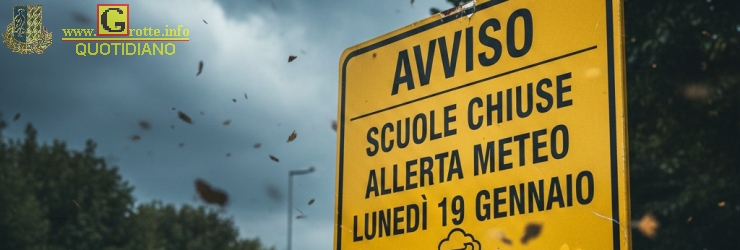 Grotte: domani, luned� 19 gennaio, scuole chiuse per allerta meteo