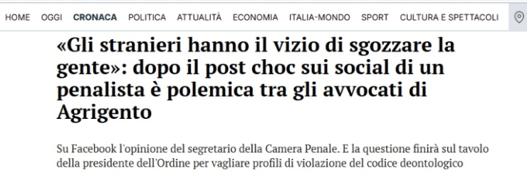 Articolo sul sito de "La Sicilia" del 6 agosto 2026