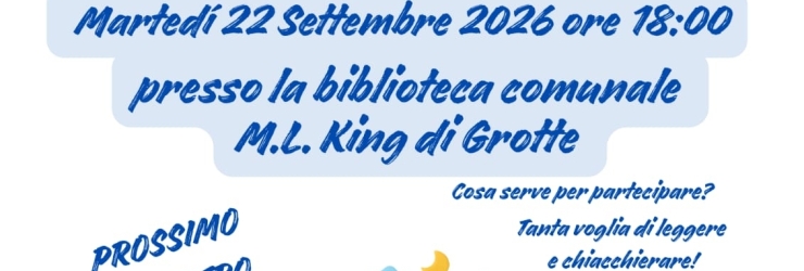 Biblioteca di Grotte: riprendono gli incontri di "Il piacere di leggere insieme" con "Il Turno" di Pirandello