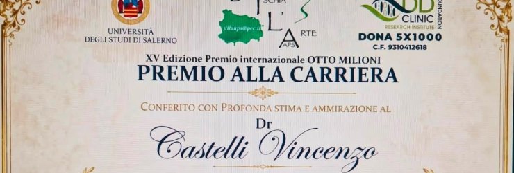 Premio alla carriera conferito al dott. Vincenzo Castelli