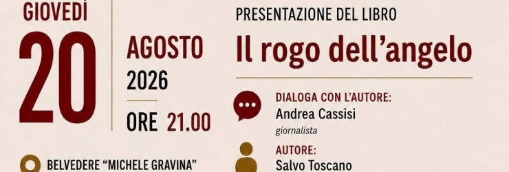 Comitini: presentazione del libro "Il rogo dell'angelo", di Salvo Toscano