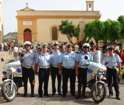 Il Corpo di Polizia Municipale di Grotte; foto durante il raduno motociclistico