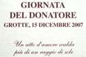 ADAS: Giornata del donatore, sabato 15 dicembre 2007