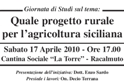 "Quale progetto rurale per l'agricoltura siciliana"; giornata di studi a Racalmuto.