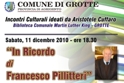 "In ricordo di Francesco Pillitteri"; incontro culturale in biblioteca.