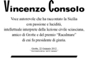 Cordoglio per la scomparsa dello scrittore Vincenzo Consolo.