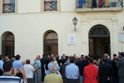 Scopertura della lapide in Piazza Umbero I